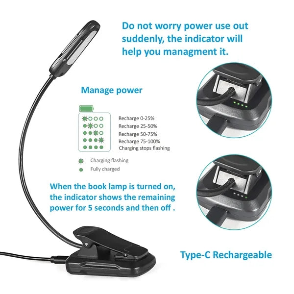 Flexible Gooseneck Rechargeable Book Light
