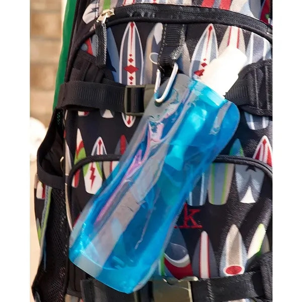 Foldable Sports Water Bottle Travel Drink Bag 16oz with Clip