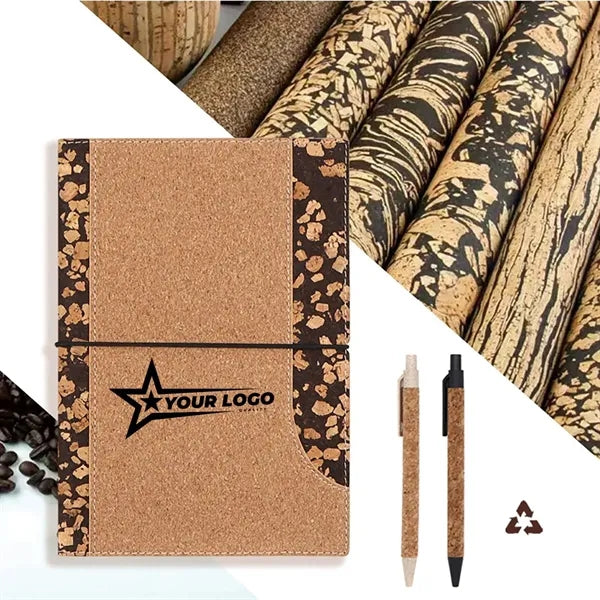 A5 Ruled Coffee Cork NotebookJournal with Gift Box