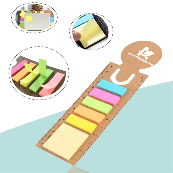 Eco Ruler Printed 5-color Sticky Flags Notes Booklet