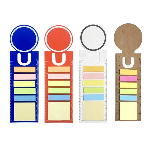 Eco Ruler Printed 5-color Sticky Flags Notes Booklet