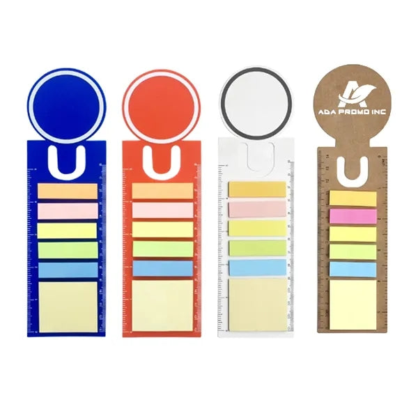Eco Ruler Printed 5-color Sticky Flags Notes Booklet