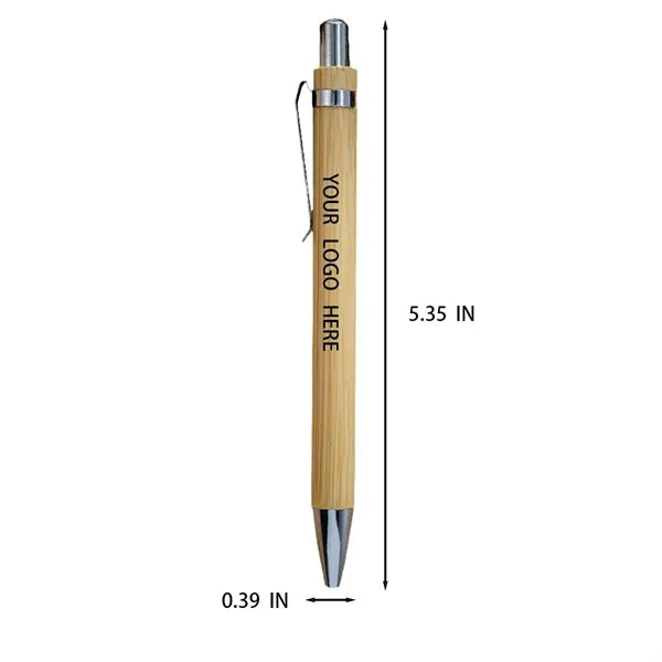 Bamboo Ballpoint Pen Can Be Pressed