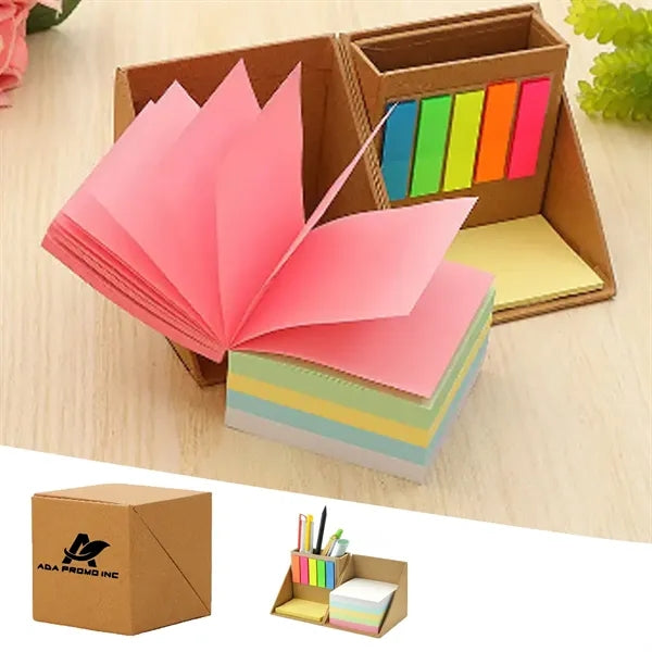 Cube Shaped Sticky Note with Pen Holder