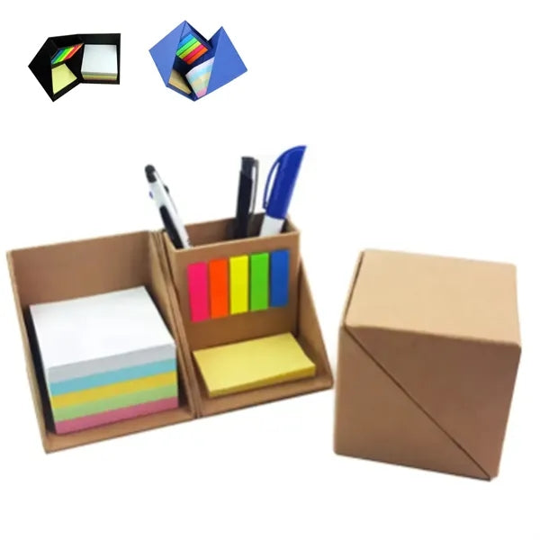Cube Shaped Sticky Note with Pen Holder