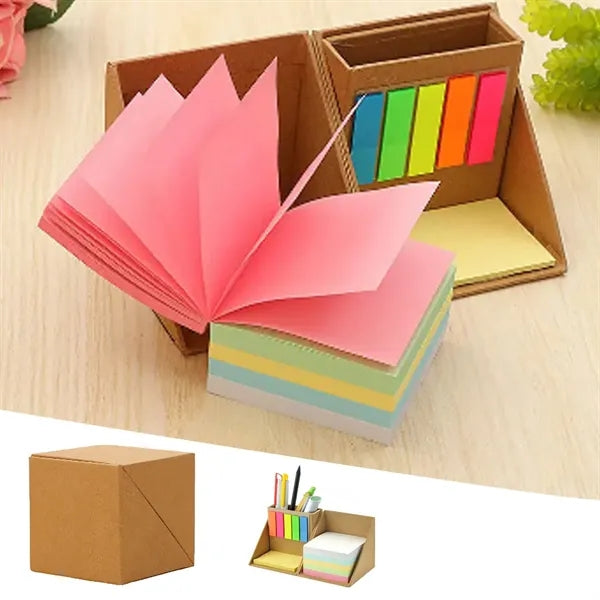 Cube Shaped Sticky Note with Pen Holder