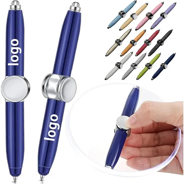 3-in-1 Fidget Spinning Metal Ballpoint Pen With LED Light