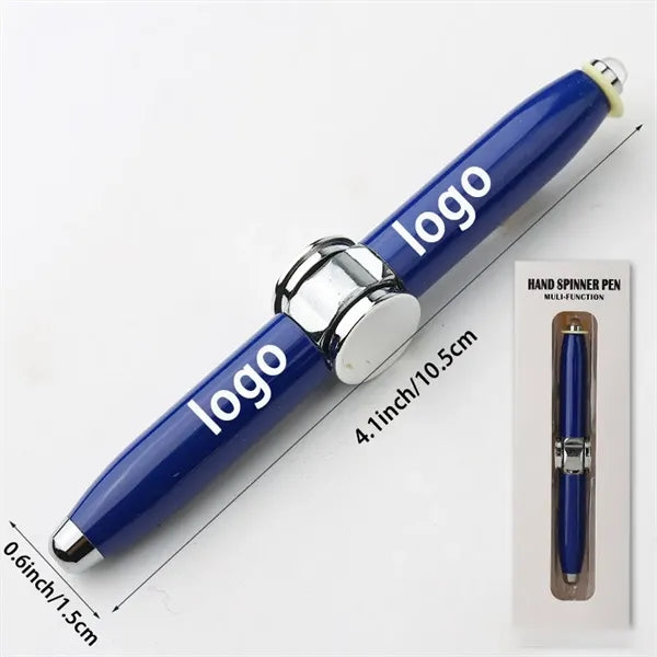 3-in-1 Fidget Spinning Metal Ballpoint Pen With LED Light