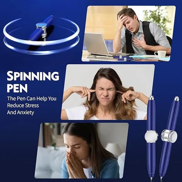 3-in-1 Fidget Spinning Metal Ballpoint Pen With LED Light