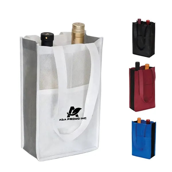 Custom Non Woven 2 Packed Bottles Wine Tote Bag