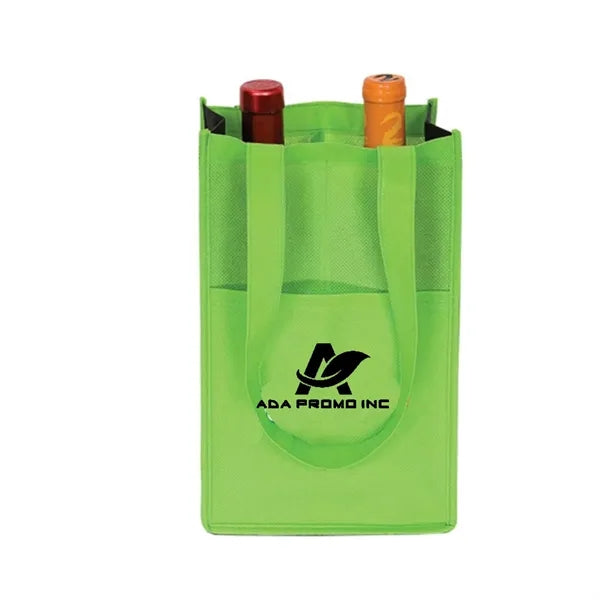Custom Non Woven 2 Packed Bottles Wine Tote Bag