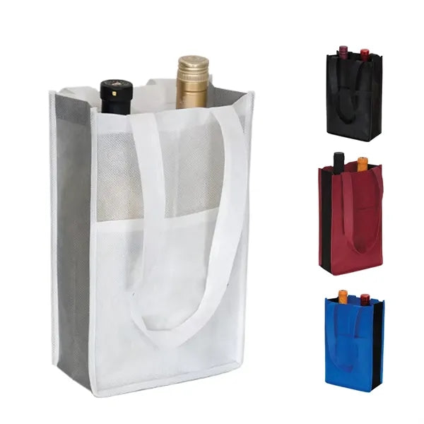 Custom Non Woven 2 Packed Bottles Wine Tote Bag