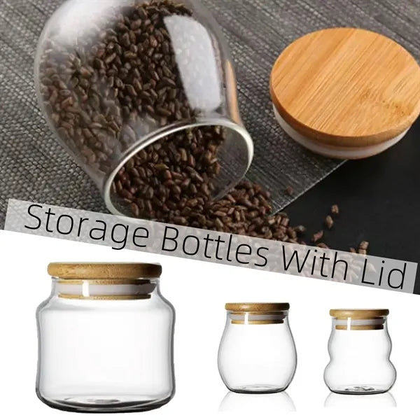 Mini Glass Candy Food Storage Bottles With Lid