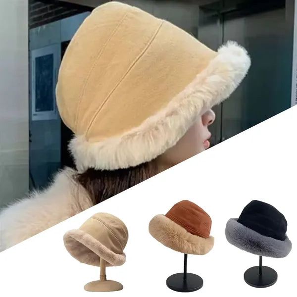 Curled Plush Fisherman Cap