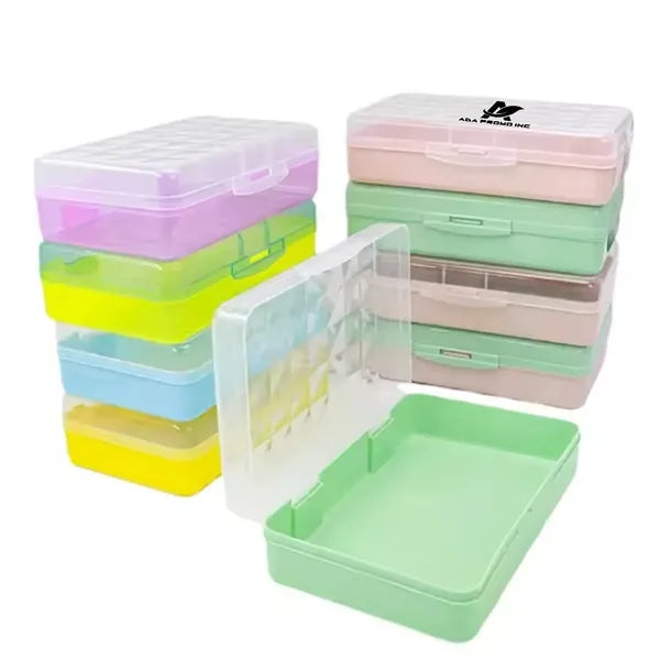 Candy Color Plastic Pencil Case Box With Lid Snap Closure