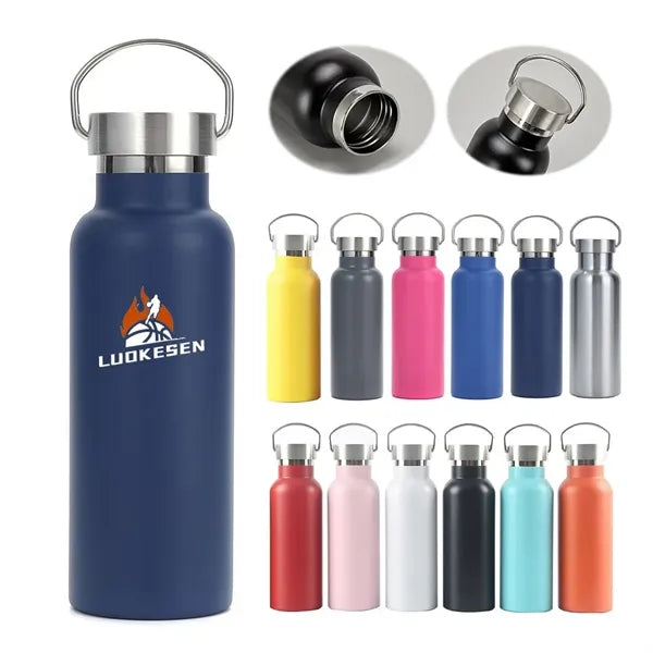 17oz Insulated Stainless Steel Water Bottle w/ Metal Handle