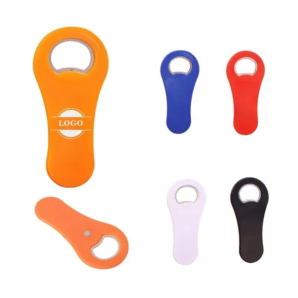 Slim Ergonomic Handheld Bottle Opener with Magnetic Backing