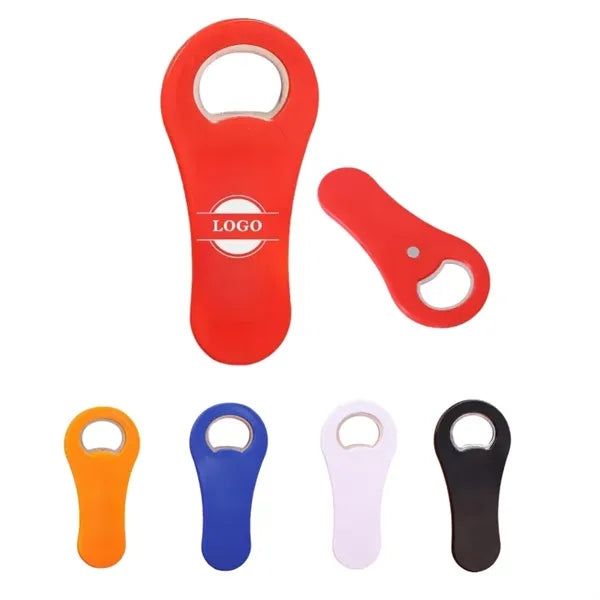 Slim Ergonomic Handheld Bottle Opener with Magnetic Backing