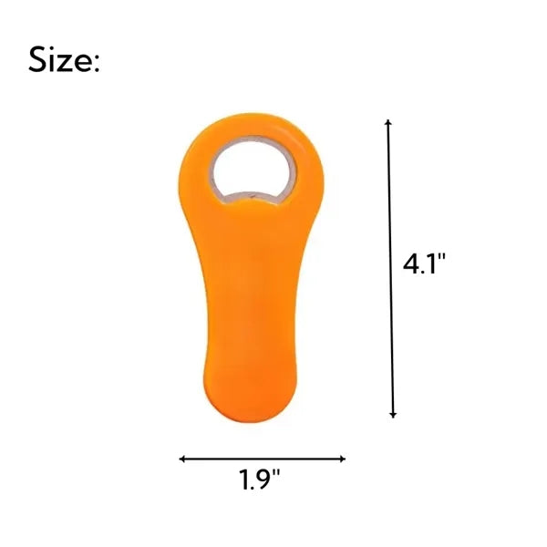 Slim Ergonomic Handheld Bottle Opener with Magnetic Backing