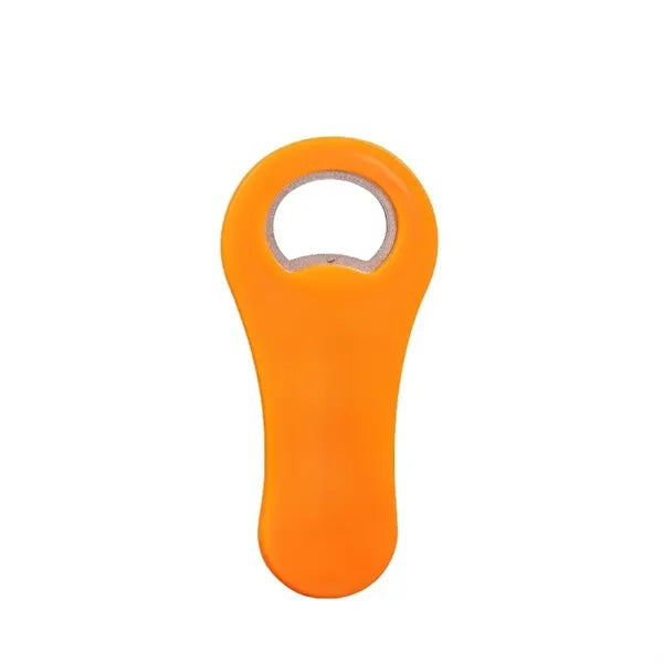 Slim Ergonomic Handheld Bottle Opener with Magnetic Backing