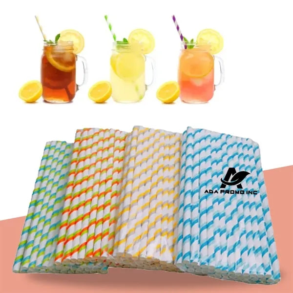 Disposable Striped Paper Straws