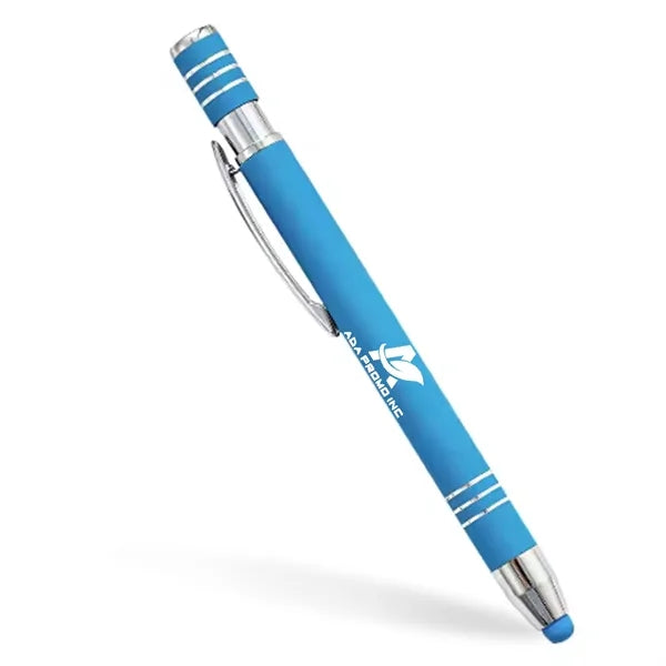 Rubberized Soft Touch Metal Pen With Stylus
