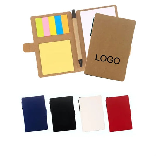 Compact 3.9''x 5.9'' Notepad & Sticky Notes Set with Pen