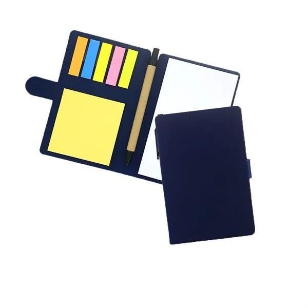 Compact 3.9''x 5.9'' Notepad & Sticky Notes Set with Pen