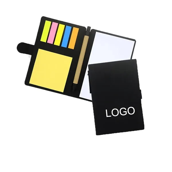 Compact 3.9''x 5.9'' Notepad & Sticky Notes Set with Pen