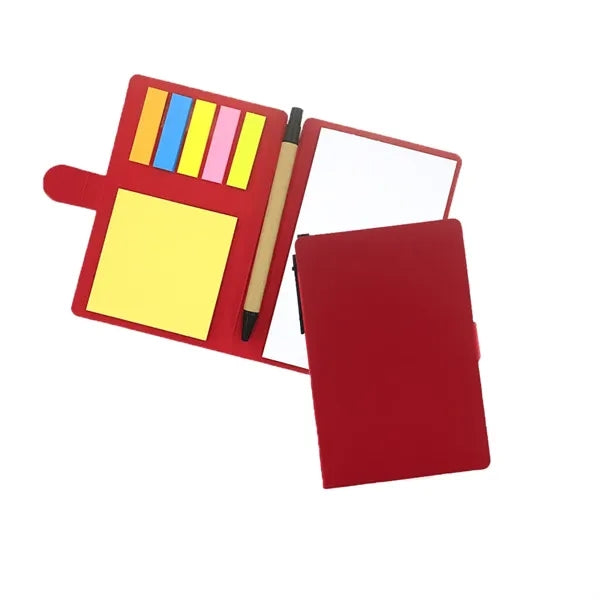 Compact 3.9''x 5.9'' Notepad & Sticky Notes Set with Pen