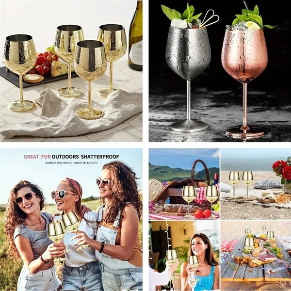 18 OZ Stainless Steel Wine Goblets