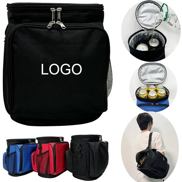 11'' 12-Can Golf Cooler Bag with 2 Side Pockets