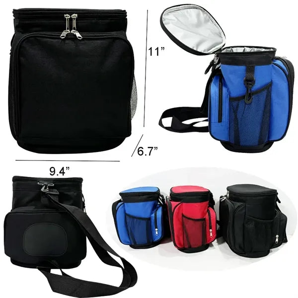 11'' 12-Can Golf Cooler Bag with 2 Side Pockets
