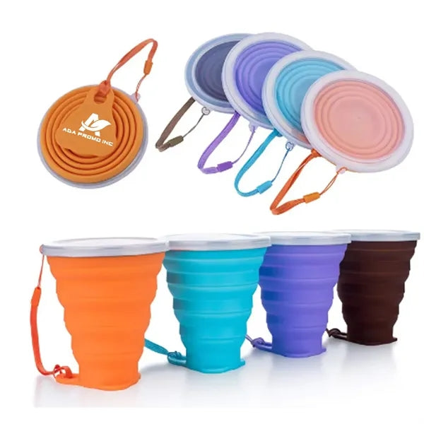 Silicone Folding Camping Cup with Lids