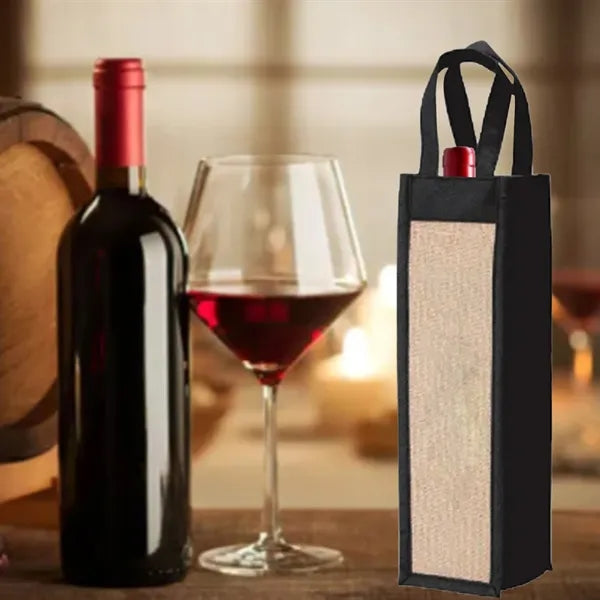 Jute Non-Woven Wine Bottle Tote Bag