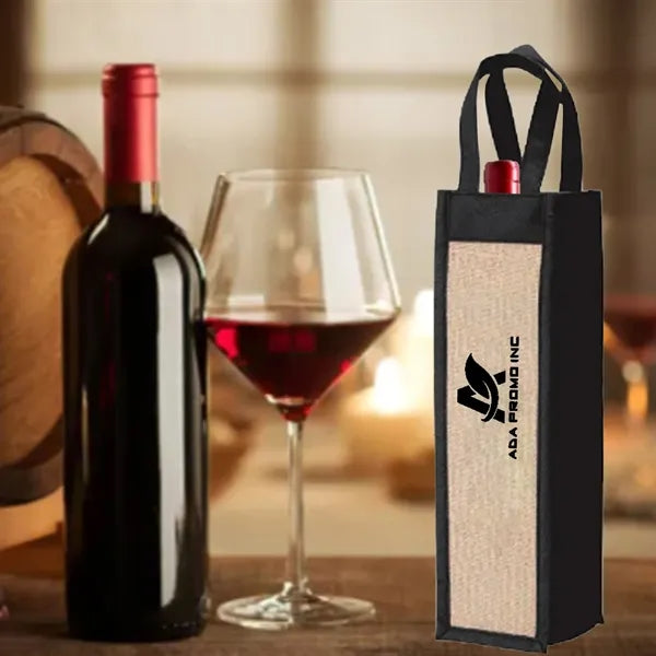 Jute Non-Woven Wine Bottle Tote Bag