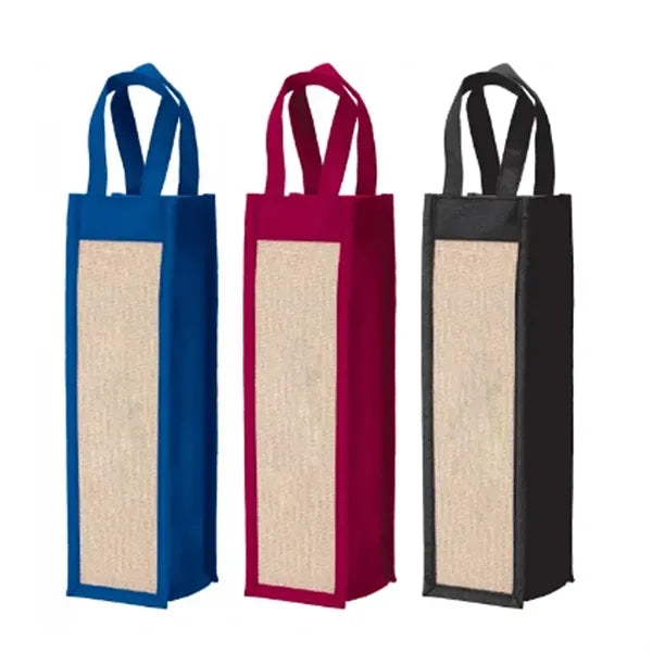 Jute Non-Woven Wine Bottle Tote Bag