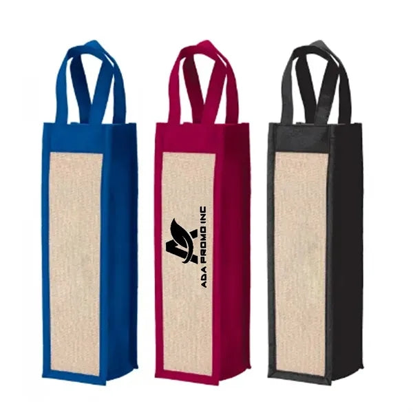 Jute Non-Woven Wine Bottle Tote Bag