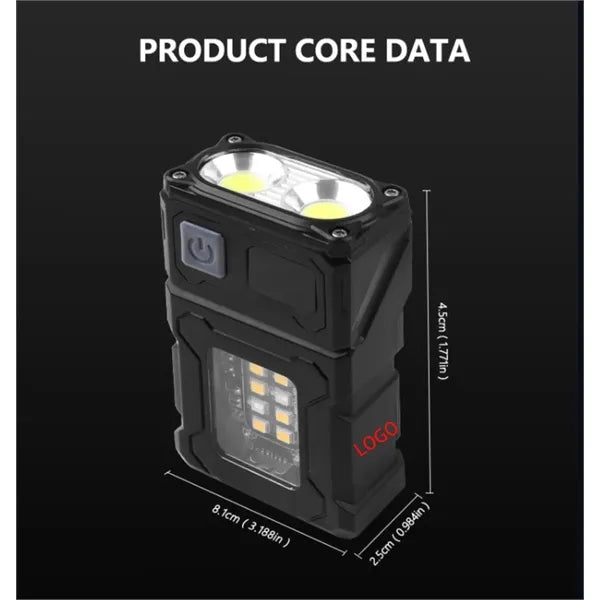 8 Brightness Levels LED Water Proof Flash Light Key Torch