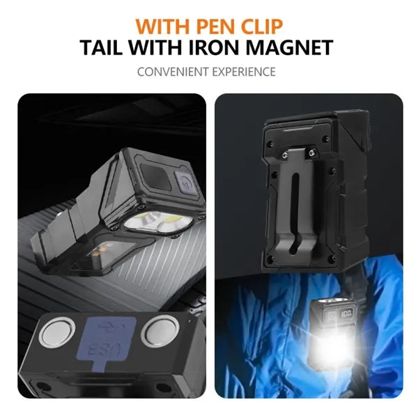 8 Brightness Levels LED Water Proof Flash Light Key Torch