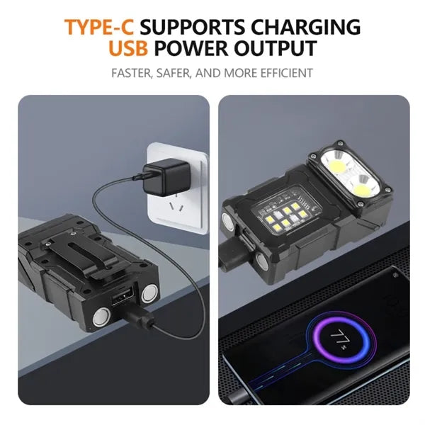 8 Brightness Levels LED Water Proof Flash Light Key Torch