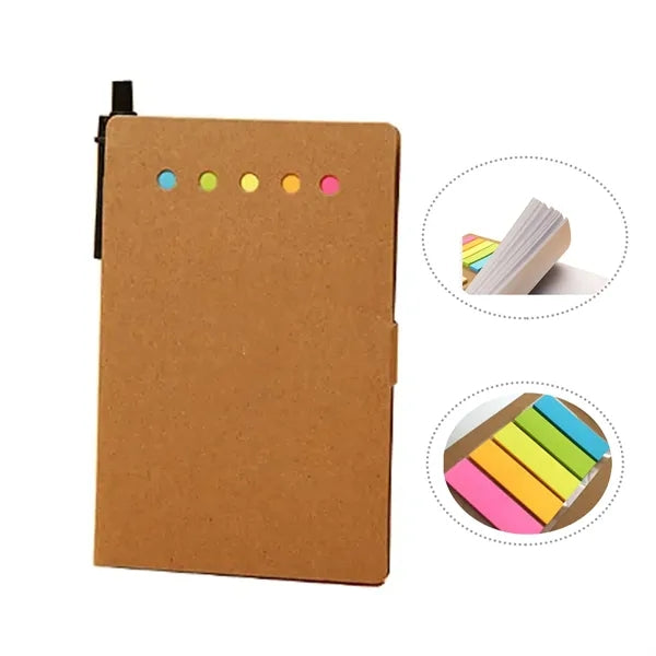 Recycled Notepad Notebook with Sticky Note & Pen