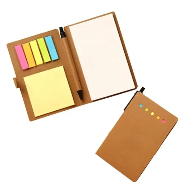 Recycled Notepad Notebook with Sticky Note & Pen
