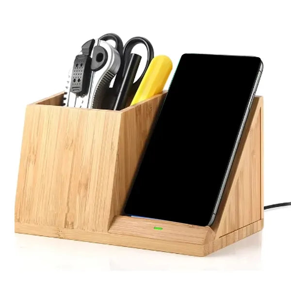 Wood Wireless Charger with Organizer
