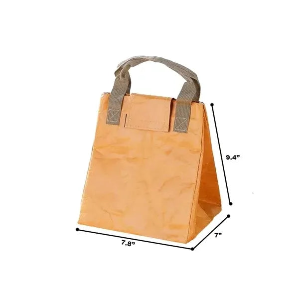 Office Cooler Tote Washable Kraft Paper Lunch Bag
