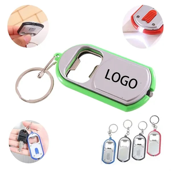 3-in-1 Bottle Opener Key Chain with LED Light