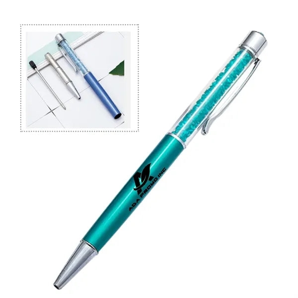 Diamond Retractable Ballpoint Touch Screen Pen