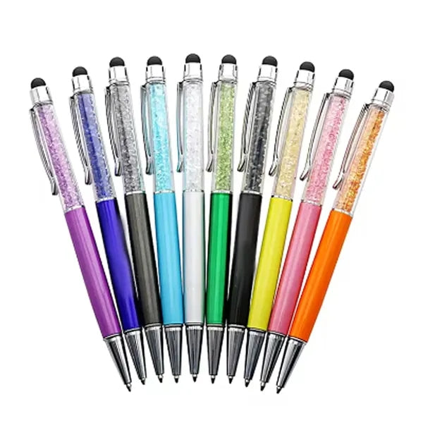 Diamond Retractable Ballpoint Touch Screen Pen