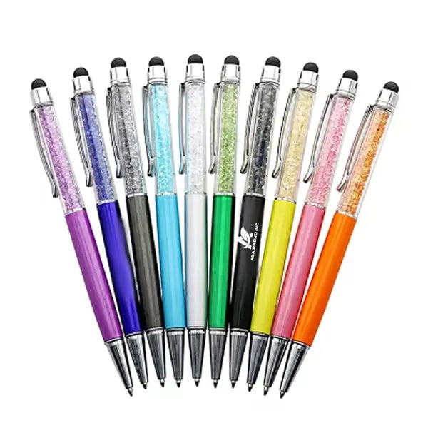 Diamond Retractable Ballpoint Touch Screen Pen