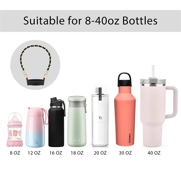 Soft Silicone Water Bottle Handle/Carrier with Strap